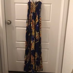 Green and yellow summer dress